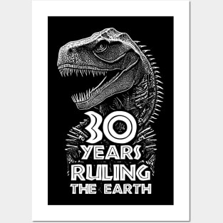 30th Anniversary - Dinosaur Lovers Birthday Posters and Art